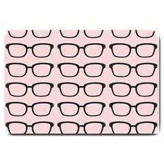 Nerdy Glasses Pink Large Doormat  by snowwhitegirl