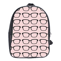 Nerdy Glasses Pink School Bag (large) by snowwhitegirl