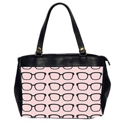 Nerdy Glasses Pink Oversize Office Handbag (2 Sides) by snowwhitegirl