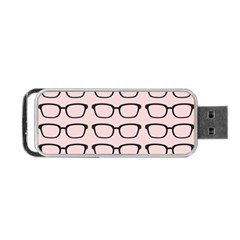 Nerdy Glasses Pink Portable Usb Flash (one Side) by snowwhitegirl