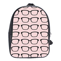 Nerdy Glasses Pink School Bag (xl) by snowwhitegirl