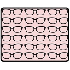 Nerdy Glasses Pink Double Sided Fleece Blanket (medium)  by snowwhitegirl