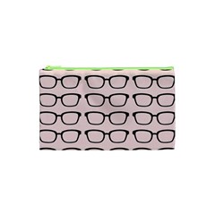 Nerdy Glasses Pink Cosmetic Bag (xs) by snowwhitegirl