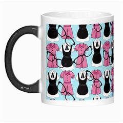 Waitress Uniform Dresses Nerdy Glasses Pattern Blue Morph Mugs by snowwhitegirl