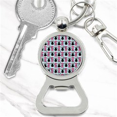 Waitress Uniform Dresses Nerdy Glasses Pattern Blue Bottle Opener Key Chains by snowwhitegirl