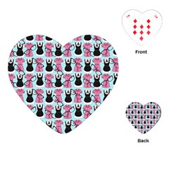 Waitress Uniform Dresses Nerdy Glasses Pattern Blue Playing Cards (heart) by snowwhitegirl