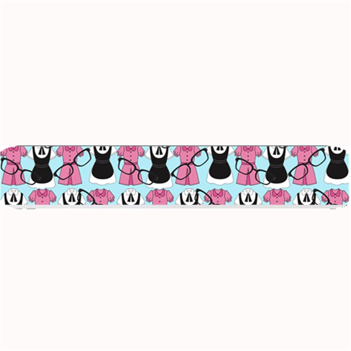 Waitress Uniform Dresses Nerdy Glasses Pattern Blue Small Bar Mats