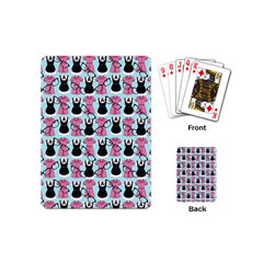 Waitress Uniform Dresses Nerdy Glasses Pattern Blue Playing Cards (mini) by snowwhitegirl