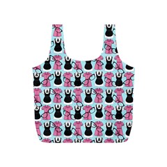 Waitress Uniform Dresses Nerdy Glasses Pattern Blue Full Print Recycle Bag (s) by snowwhitegirl