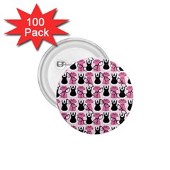 Waitress Uniform Dresses Nerdy Glasses Pattern Pink 1 75  Buttons (100 Pack)  by snowwhitegirl