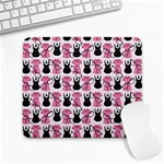 Waitress Uniform Dresses Nerdy Glasses Pattern Pink Large Mousepads Front