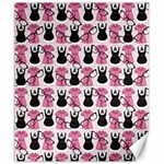 Waitress Uniform Dresses Nerdy Glasses Pattern Pink Canvas 20  x 24  19.57 x23.15  Canvas - 1