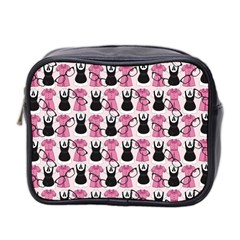 Waitress Uniform Dresses Nerdy Glasses Pattern Pink Mini Toiletries Bag (two Sides) by snowwhitegirl