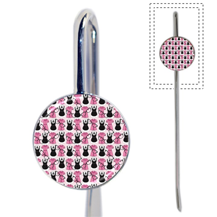 Waitress Uniform Dresses Nerdy Glasses Pattern Pink Book Mark