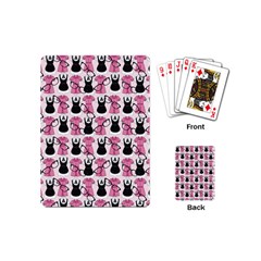 Waitress Uniform Dresses Nerdy Glasses Pattern Pink Playing Cards (mini) by snowwhitegirl