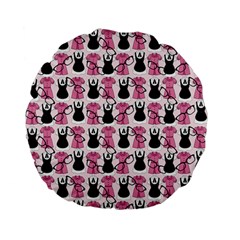 Waitress Uniform Dresses Nerdy Glasses Pattern Pink Standard 15  Premium Flano Round Cushions by snowwhitegirl