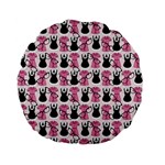 Waitress Uniform Dresses Nerdy Glasses Pattern Pink Standard 15  Premium Flano Round Cushions Front