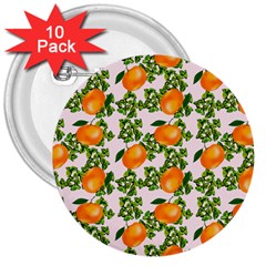 Citrus Tropical Orange Pink 3  Buttons (10 Pack)  by snowwhitegirl