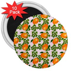 Citrus Tropical Orange Pink 3  Magnets (10 Pack)  by snowwhitegirl