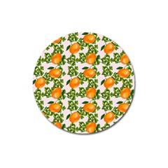 Citrus Tropical Orange Pink Magnet 3  (round) by snowwhitegirl