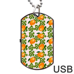 Citrus Tropical Orange Pink Dog Tag Usb Flash (two Sides) by snowwhitegirl