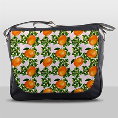 Citrus Tropical Orange Pink Messenger Bag by snowwhitegirl