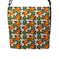 Citrus Tropical Orange Pink Flap Closure Messenger Bag (l) by snowwhitegirl