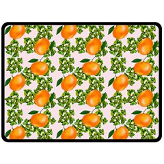 Citrus Tropical Orange Pink Double Sided Fleece Blanket (large)  by snowwhitegirl