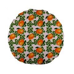 Citrus Tropical Orange Pink Standard 15  Premium Flano Round Cushions by snowwhitegirl