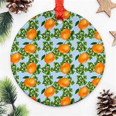 Citrus Tropical Orange Blue Ornament (round) by snowwhitegirl