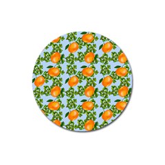 Citrus Tropical Orange Blue Magnet 3  (round) by snowwhitegirl