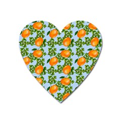 Citrus Tropical Orange Blue Heart Magnet