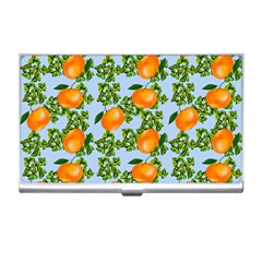 Citrus Tropical Orange Blue Business Card Holder by snowwhitegirl