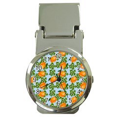 Citrus Tropical Orange Blue Money Clip Watches by snowwhitegirl