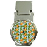 Citrus Tropical Orange Blue Money Clip Watches Front