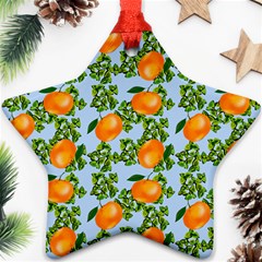 Citrus Tropical Orange Blue Star Ornament (two Sides) by snowwhitegirl