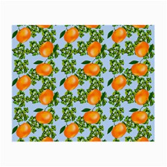 Citrus Tropical Orange Blue Small Glasses Cloth (2-side) by snowwhitegirl