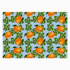 Citrus Tropical Orange Blue Large Glasses Cloth (2-side) by snowwhitegirl