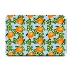 Citrus Tropical Orange Blue Small Doormat  by snowwhitegirl