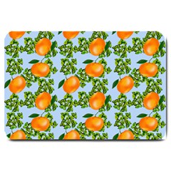 Citrus Tropical Orange Blue Large Doormat  by snowwhitegirl