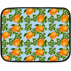 Citrus Tropical Orange Blue Fleece Blanket (mini) by snowwhitegirl