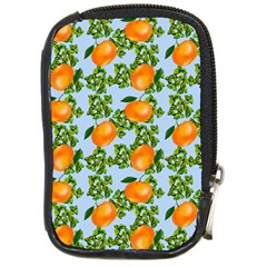 Citrus Tropical Orange Blue Compact Camera Leather Case by snowwhitegirl