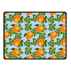 Citrus Tropical Orange Blue Fleece Blanket (small) by snowwhitegirl