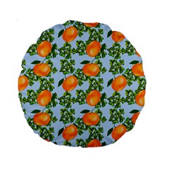 Citrus Tropical Orange Blue Standard 15  Premium Round Cushions by snowwhitegirl