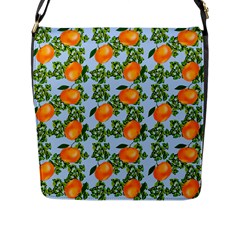 Citrus Tropical Orange Blue Flap Closure Messenger Bag (l) by snowwhitegirl