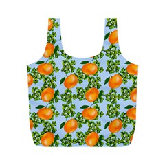 Citrus Tropical Orange Blue Full Print Recycle Bag (m) by snowwhitegirl