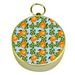 Citrus Tropical Orange Blue Gold Compasses by snowwhitegirl