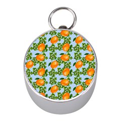 Citrus Tropical Orange Blue Mini Silver Compasses by snowwhitegirl