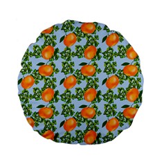 Citrus Tropical Orange Blue Standard 15  Premium Flano Round Cushions by snowwhitegirl