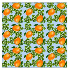 Citrus Tropical Orange Blue Large Satin Scarf (square) by snowwhitegirl